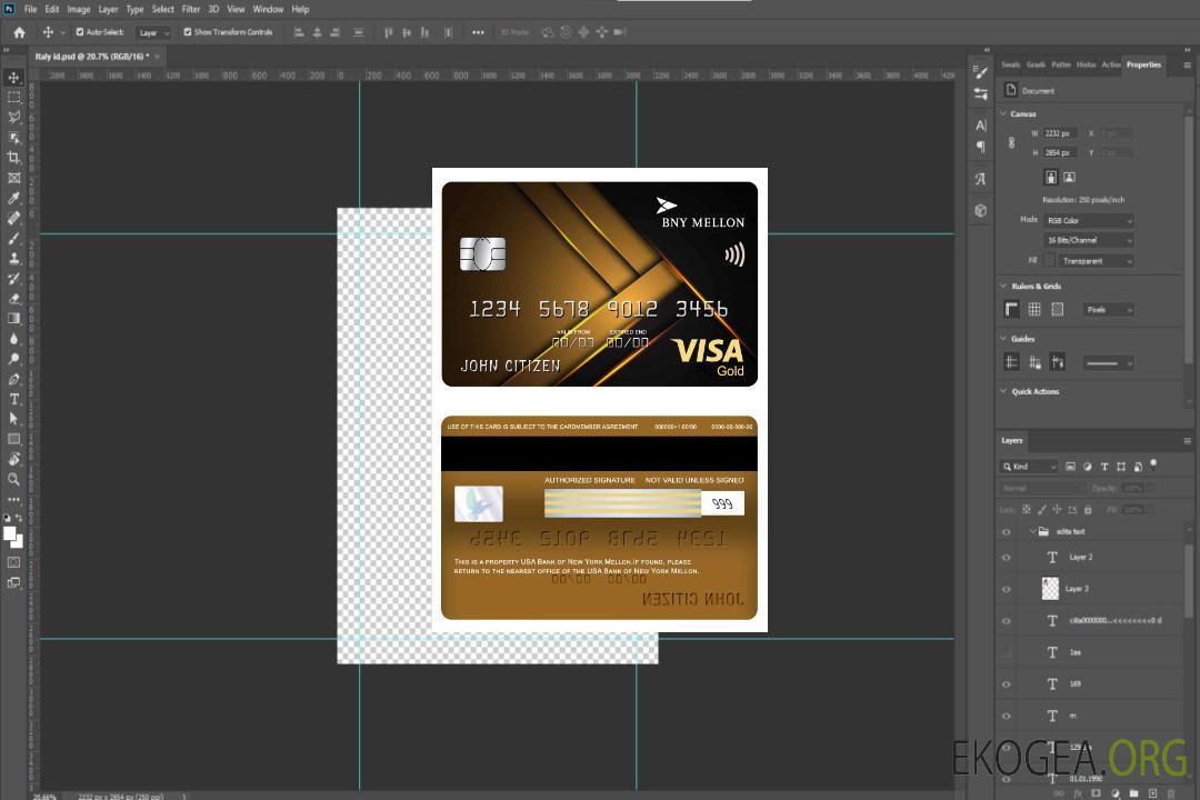 Carte Visa Gold USA Bank of New York Mellon template Carte Visa Gold USA Bank of New York Mellon template